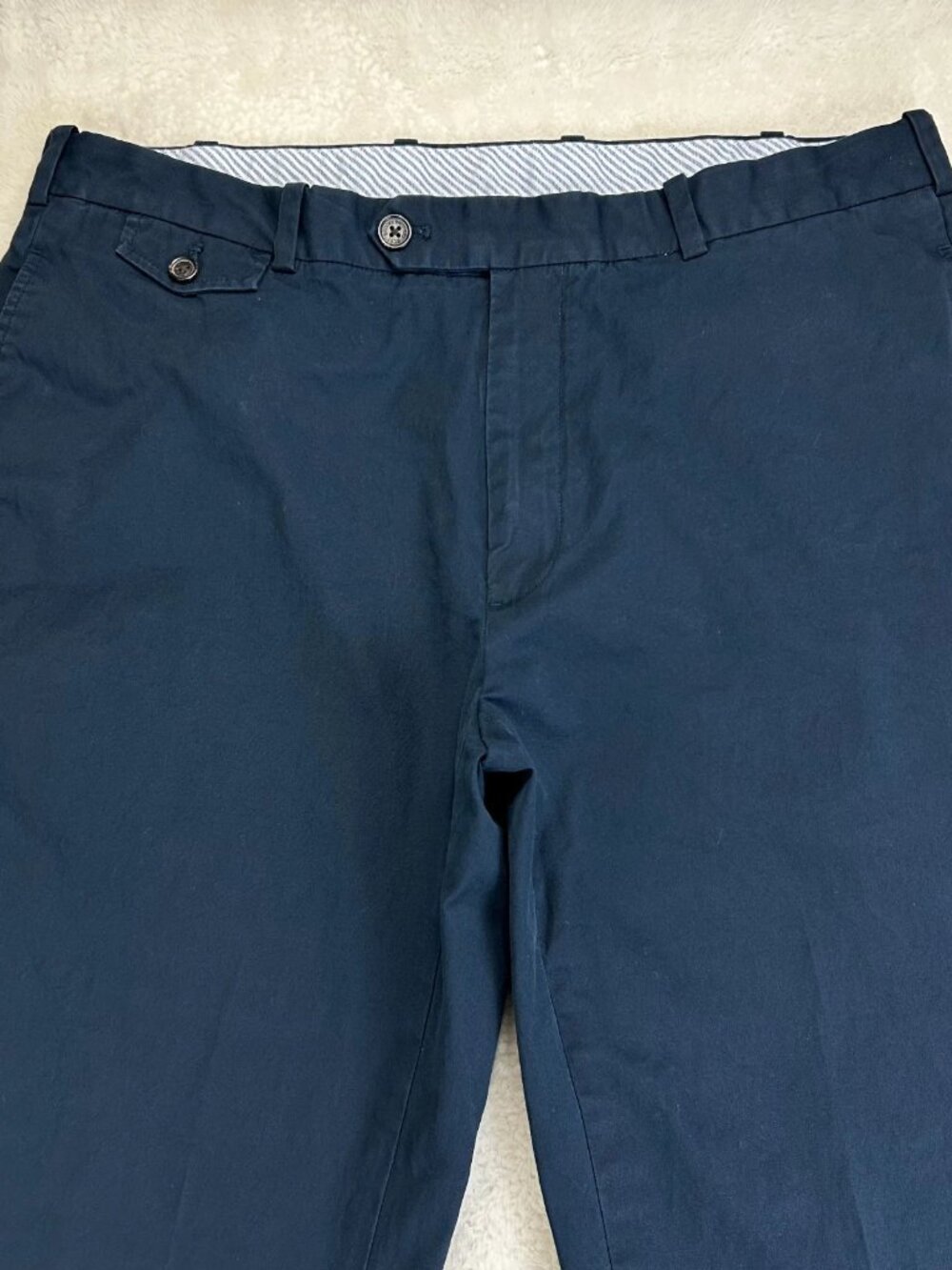 Brooks Brothers Chino Pants Mens 38x30 Blue‎ Stretch Straight Flat Front Formal - Picture 3 of 14